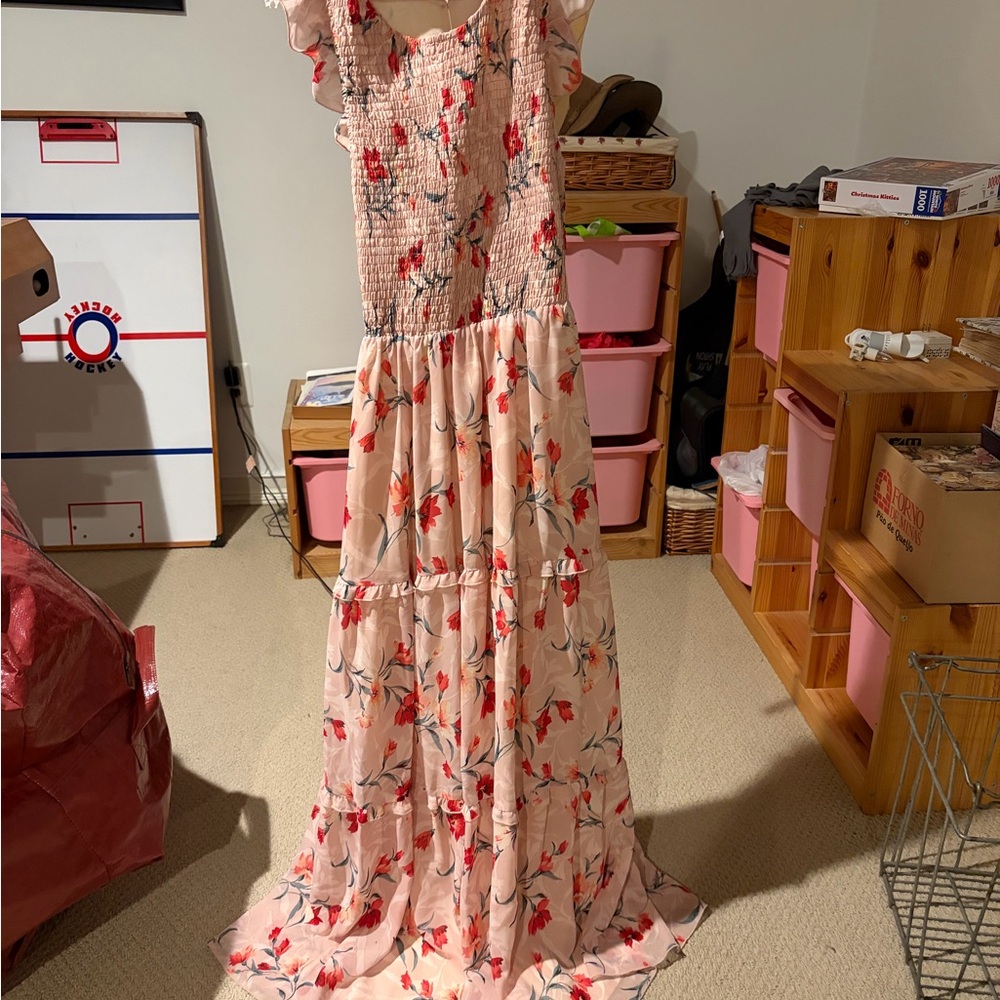 Floral Ruffle Maxi Dress